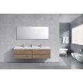 Wrought Studio™ Parsonage 80" Wall-Mounted Double Bathroom Vanity Set Wood/Plastic in Brown | 23.75 H x 79 W x 18.5 D in | Wayfair