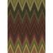 Brown/Green 48 x 0.35 in Area Rug - Ebern Designs Chevron Brown/Forest Green Area Rug Polyester/Wool | 48 W x 0.35 D in | Wayfair