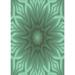 Blue/Green 60 x 0.35 in Indoor Area Rug - East Urban Home Floral Teal Area Rug Polyester/Wool | 60 W x 0.35 D in | Wayfair