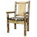 Loon Peak® Glacier Country Collection Polyester Blend Captain's Chair Wood/Upholstered/Fabric in Brown/Green | 38 H x 18 W x 19 D in | Wayfair