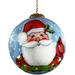 The Holiday Aisle® Have a Jolly Holiday Santa Ball Ornament Glass in Blue/Red/White | 3 H x 3 W x 3 D in | Wayfair 9F171F97481D490BB496E142BADFC684