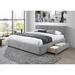 Latitude Run® Ellesha Solid Wood & Low Profile Storage Platform Bed Wood & /Upholstered/Polyester in Gray | 38.25 H x 85.75 W x 88.25 D in | Wayfair