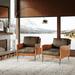 Armchair - Trent Austin Design® Saliba 31" W Top Grain Leather Armchair Wood/Genuine Leather in Brown, Size 33.0 H x 31.0 W x 34.0 D in | Wayfair
