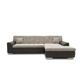 DOMO. Collection Treviso Ecksofa, Sofa in L-Form, Polsterecke, grau/schwarz, 267x178x83 cm