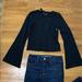 American Eagle Outfitters Tops | American Eagle Black Bell Sleeve Crop Top | Color: Black | Size: M