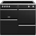 Stoves Precision DX S1000Ei 100cm Electric Range Cooker with Induction Hob - Black - A/A/A Rated