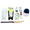 ND Sports County Cricket Kit 10Pc Bat Ball Pad Leg Guard Glove Bat Set Youths,Multi-coloured