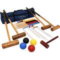 Big Game Hunters Longworth Croquet Set - 4 Player UPGRADED Full Sized Adult Set in a Canvas Storage Bag from