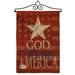 Breeze Decor God Bless America American Patriotic 2-Sided Burlap 19 x 13 in. Flag Set in Red | 18.5 H x 13 W x 0.1 D in | Wayfair