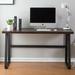 Foundry Select Laraine Desk w/ Built in Outlets Wood/Metal in Black/Brown/Gray | 29.5 H x 47.2 W x 23.6 D in | Wayfair