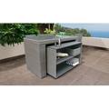 Sand & Stable™ Salsburg Bar Set Glass/Metal in Brown/Gray | 42 H x 76 W x 34 D in | Outdoor Furniture | Wayfair 2CFAB574B9DF4637A4793171630ED22F