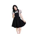 Hell Bunny Dakota Denim Rockabilly 50's Pinafore Dress - Black (M - UK 12)