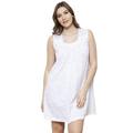 Cottonreal Admas Wide Strap Nightdress, White 100% Cotton Lawn Ladies Short Nighty (XS UK 8/10)