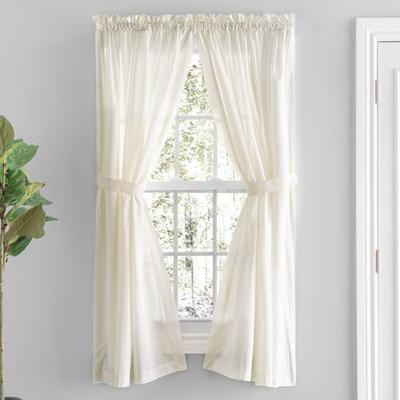 Kenton Tailored Curtain Pair, 80 x 72, White
