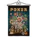 Breeze Decor Poker Night Burlap Interests Hobbies Impressions 2-Sided Burlap 19 x 13 in. Garden Flag in Black/Brown | 18.5 H x 13 W in | Wayfair