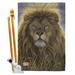 Breeze Decor Lion 2-Sided Polyester 40 x 28 in. Flag Set in Black/Brown | 40 H x 28 W x 1 D in | Wayfair BD-WL-HS-110096-IP-BO-D-US16-AL