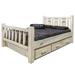 Loon Peak® Homestead Collection Lodge Pole Pine Storage Bed Wood in White | 47 H x 80 W x 94 D in | Wayfair FFE6E24C13964EE99C1A4CC151E5224A