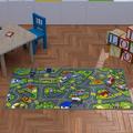 60 x 31 x 0.25 in Rug - Zoomie Kids City Road Car Traffic Educational Learning Game Play Non Slip Kids Rug Carpet Classroom Playroom Mat | Wayfair