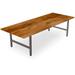 Millwood Pines Bradfield Rectangular Solid Wood Table Wood/Metal/Solid Wood in Brown | 30 H x 108 W x 42 D in | Wayfair