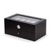 Winston Porter All in Time Watch Box Wood/Fabric in Black | 6.5 H x 14.75 W x 8.5 D in | Wayfair 2A9D038FFFAD458787860B9CBB977D0F