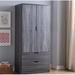 Foundry Select Aleana Armoire Wood in Gray | 70 H x 31 W x 21 D in | Wayfair 20B99DA79C4C44B38D8CF31EB3F02B54