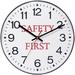 Winston Porter Iota Safety First 12" Wall Clock Plastic in Black | 12 H x 12 W x 1.75 D in | Wayfair 90/00SF-1