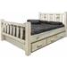 Loon Peak® Homestead Collection Lodge Pole Pine Storage Bed Wood in White | 47 H x 76 W x 98 D in | Wayfair 906A812C16184CEC8C83F2EFB35A80F7