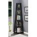 Newport 5 Tier Corner Bookcase in Black - Convenience Concepts 121095BL