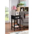 French Country Khloe Deluxe Accent Table in Black - Convenience Concepts 6052245BL