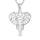 JO WISDOM Women Elephant Necklace,925 Sterling Silver Lucky Animal Amulet Pendant Necklace with White Gold Plated