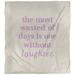 East Urban Home Laughter Inspirational Quote Single Duvet Cover Microfiber in White/Indigo | Queen Duvet Cover | Wayfair