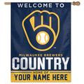 WinCraft Milwaukee Brewers Personalized 27'' x 37'' Single-Sided Vertical Banner