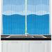East Urban Home Abstract Rhythmic Simplistic Wavy Ocean Sea Inspired Motifs Modern Design Print Kitchen Curtain | 39 H x 55 W x 2.5 D in | Wayfair