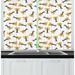 East Urban Home Music Hand Drawn Like Cartoon Art Style Sketch of Repetitive Acoustic Guitars Kitchen Curtain | 39 H x 55 W x 2.5 D in | Wayfair