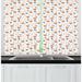 East Urban Home Fox Repetitive Pattern w/ Animal Head Hearts & Colorful Flowers Nature Themed Kitchen Curtain | 39 H x 55 W x 2.5 D in | Wayfair