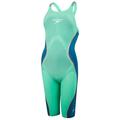 Speedo Fastskin LZR Pure Value Closedback Kneeskin Women's Swimsuit, Womens, Sweatsuit, 8-11979D881, Green Glow/Nordic Teal/White, 24