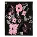 East Urban Home Black Pink Flowers Soft Sherpa Blanket Microfiber/Fleece/Microfiber/Fleece | 51 W in | Wayfair 5D1524EADAEA481EB07E4C51149FDFCD