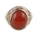 Fiery Allure,'Red-Orange Onyx Domed Ring Crafted in India'