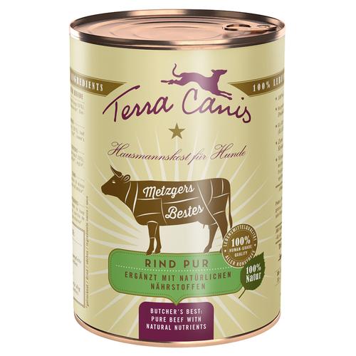 6x 400g Terra Canis Metzgers Bestes Rind Pur Hundefutter nass