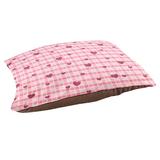 East Urban Home Valentine's Day Plaid Pattern Indoor Designer Pillow Fabric in Pink | 7 H x 28 W x 18 D in | Wayfair