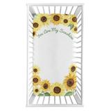 Sweet Jojo Designs Sunflower Collection Photo Op Fitted Crib Sheet, Microfiber in Gray | 8 H x 28 W x 52 D in | Wayfair CribSheet-Sunflower-SP