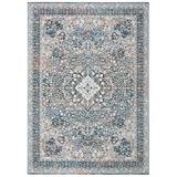 Blue 93 x 0.24 in Area Rug - Lauren Ralph Lauren Ralph Lauren Fleur Power Loomed, Polyester Pile, Ivory/Area Rug Polyester | Wayfair LRL1355A-8