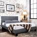 Latitude Run® Aveiro Low Profile Platform Bed Upholstered/Faux leather in White | 39.5 H x 57.25 W x 80.5 D in | Wayfair