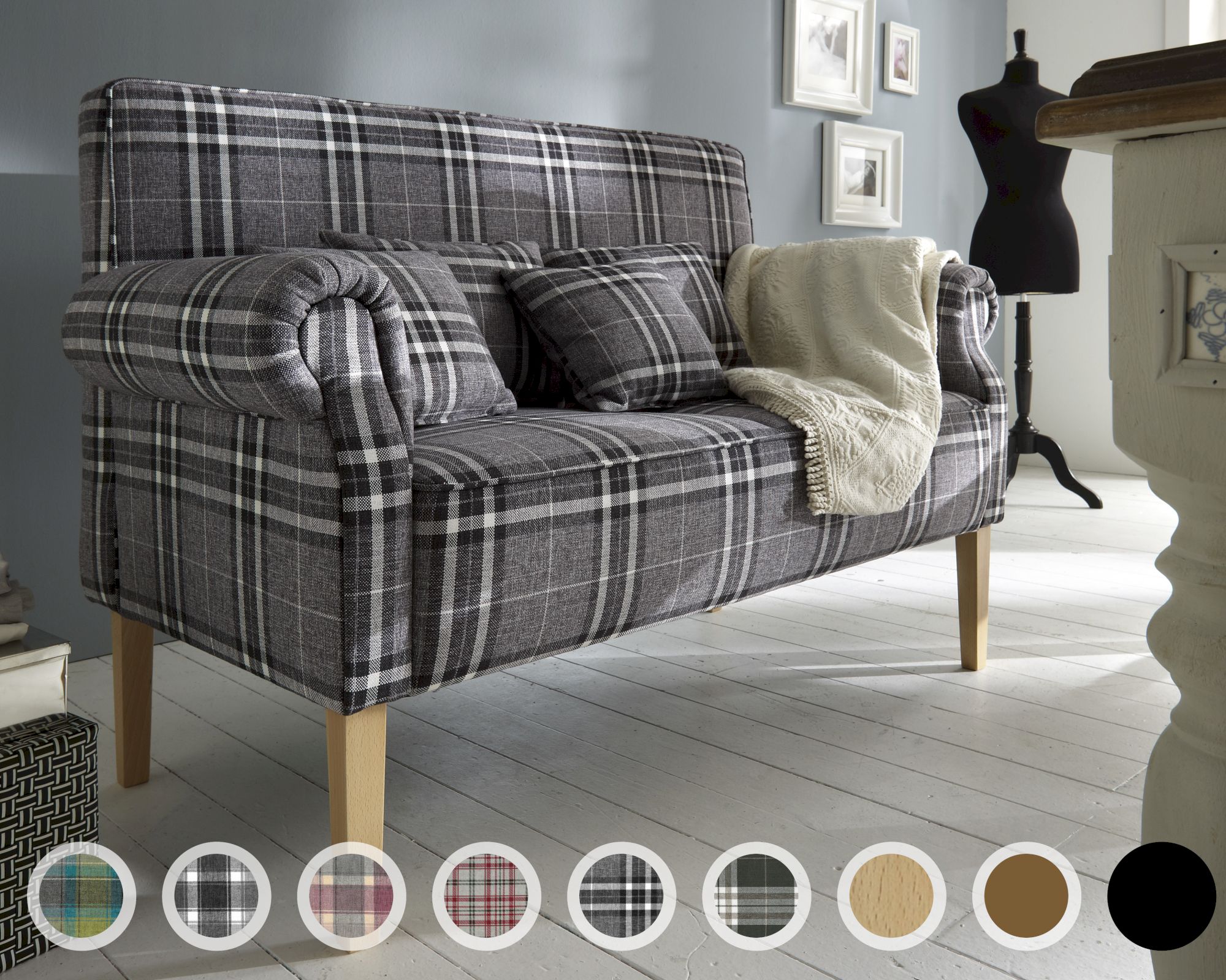 Massivholz »Tavola« Tischsofa 3-Sitzer / Buche wengefarbig / PK D 4801