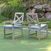 August Grove® Kress Mahogany Patio Dining Armchair w/ Cushion Wood in Brown/Gray | 37.75 H x 25 W x 25 D in | Wayfair