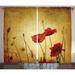 Alcott Hill® Welby Poppies & Flower Nature/Floral Semi-Sheer Rod Pocket Curtain Panels Polyester | 96 H in | Wayfair