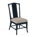 Braxton Culler Drury Lane Slat Back Side Dining Chair Upholstered/Wicker/Rattan in Blue/White | 39 H x 19 W x 25 D in | Wayfair