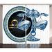 East Urban Home Zodiac Historical Astronomy Icon Libra Pattern w/ Wheel & Scales Planetary Image Graphic Print | 63 H in | Wayfair