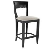 Darby Home Co Tymon Bar & Counter Stool Wood/Leather in White/Black | 39.25 H x 18.5 W x 21 D in | Wayfair BB190A5FF9984E39A94F02905CF5C67A