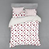 East Urban Home Microfiber Farmhouse/Country Duvet Cover Set Microfiber in Red | Queen Duvet Cover + 3 Additional Pieces | Wayfair